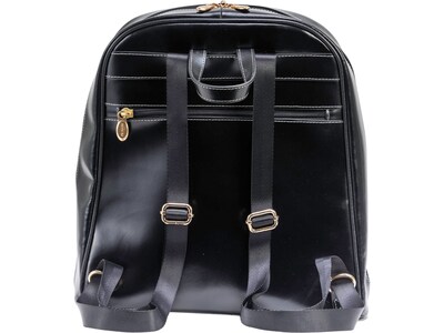 McKlein ROBBINS Leather Laptop Backpack, Medium, Black (99585)