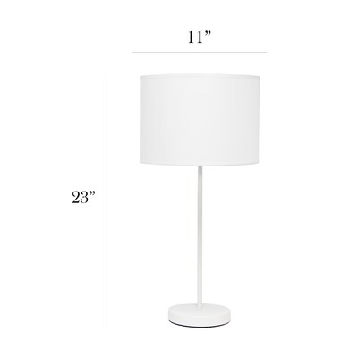 Simple Designs White Stick Lamp Fabric Shade, White (LT2040-WOW)