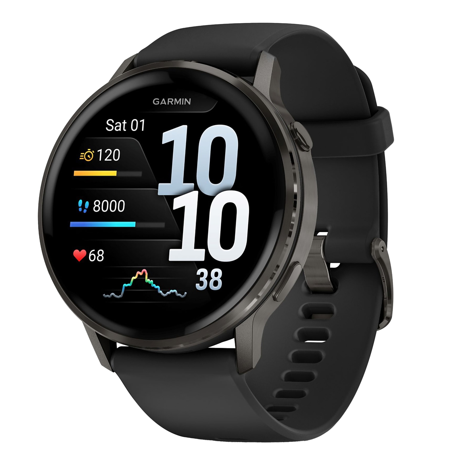 Garmin Venu 4 Fitness Smartwatch, GPS, 45mm, Black Silicone Band (010-03014-00)