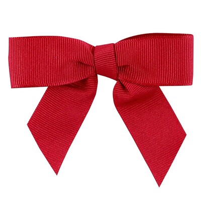 JAM Paper Grosgrain Bows, Cranberry, 100/Pack (52640349302)
