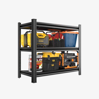 FlexiSpot 3-Shelf Metal Multi-Functional Storage Rack, 39.5" x 39.4" x 13.8", Black (CJ025-DJ)
