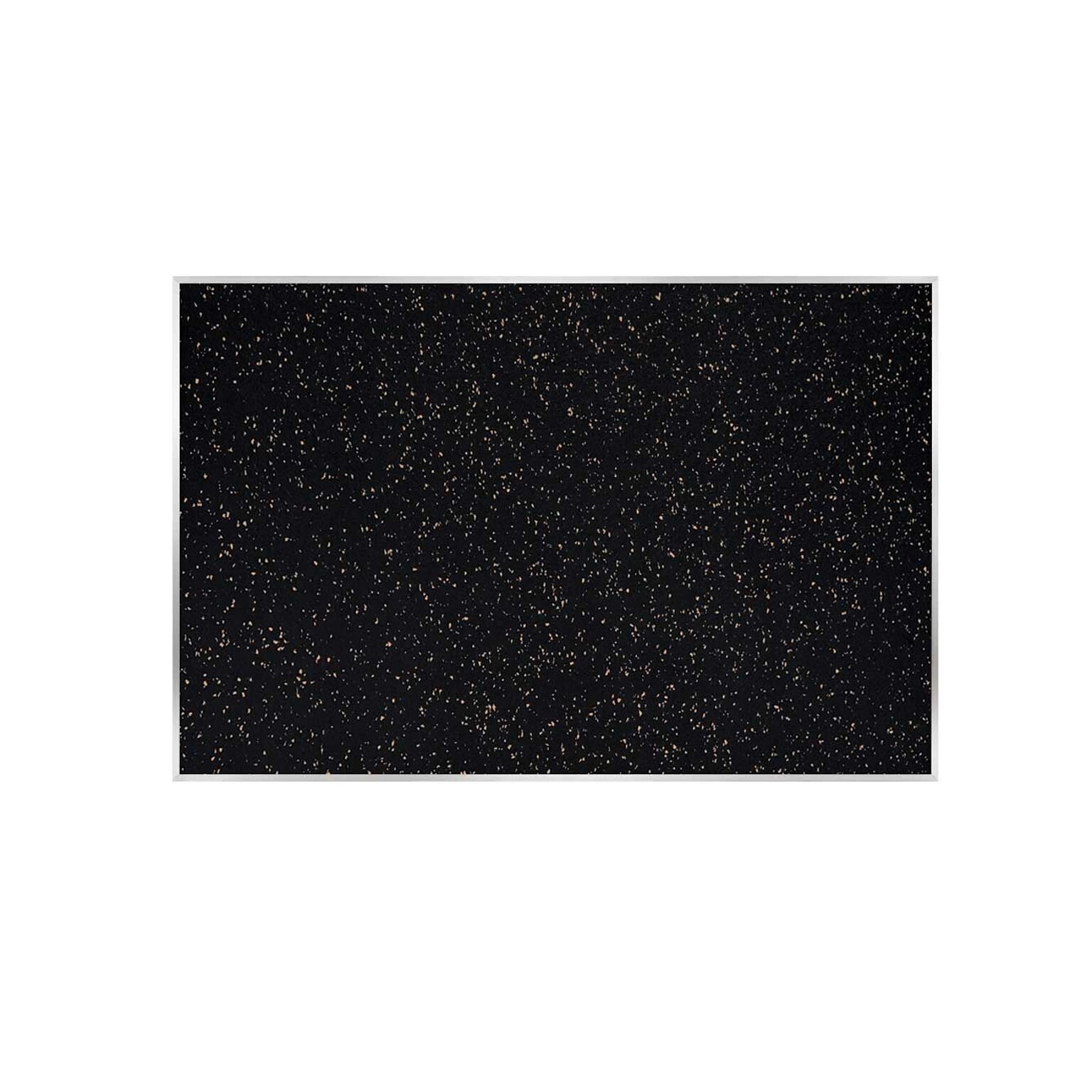 Ghent Recycled Rubber Bulletin Board, Satin Aluminum Frame, 4H x 7 4W, Tan Speckled (ATR47-TN)