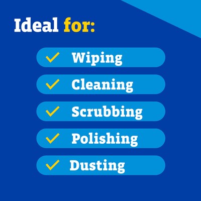 CloroxPro Clorox Handi Wipes Cotton Cleaning Cloths, Blue/White, 72 Cloths/Pack (60942)