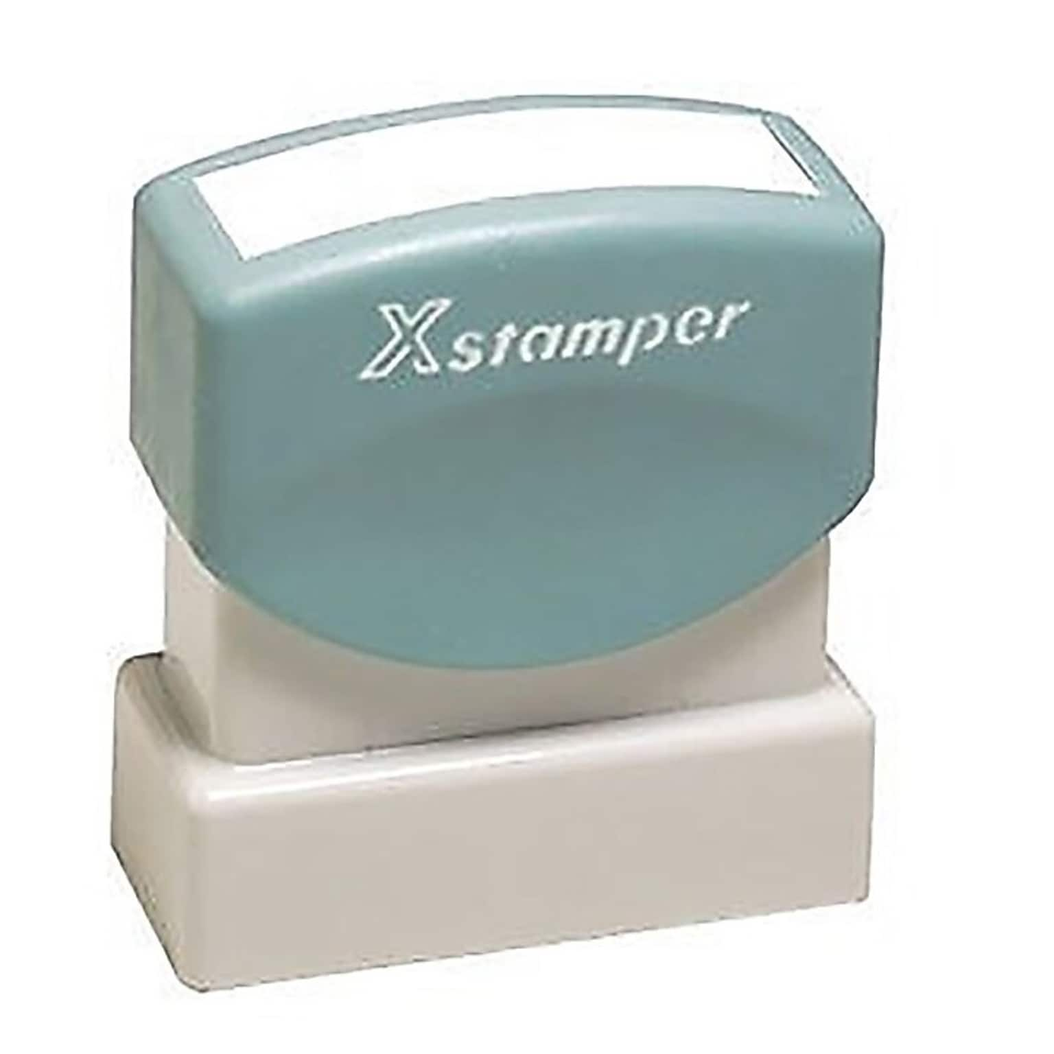 Xstamper 2-Color Title Stamps, ENTERED Blue/Red Ink (036031)