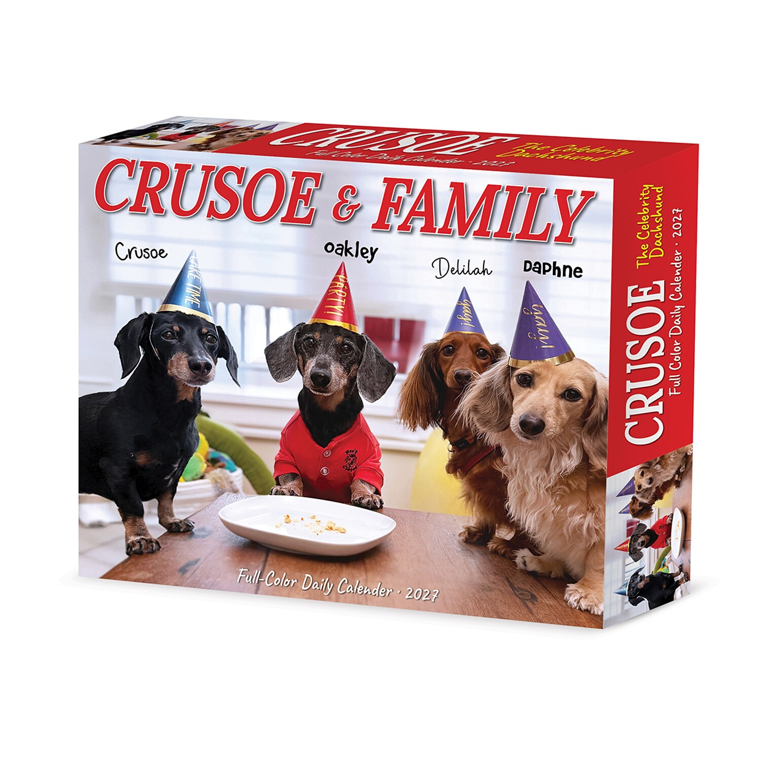 2027 Willow Creek Crusoe the Celebrity Dachshund 6.2 x 5.4 Daily Day-to-Day Calendar, Assorted Colors (63378)