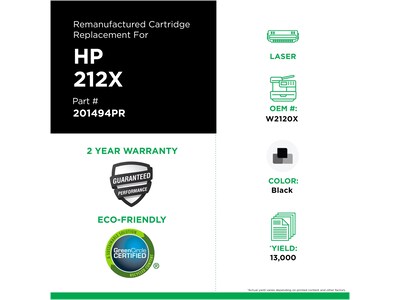 Clover Imaging Group Remanufactured Black High Yield Toner Cartridge Replacement for HP 212X (W2120X)