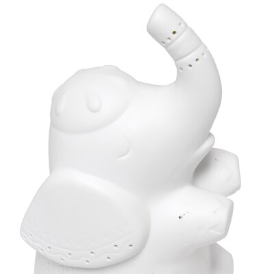 Creekwood Home 8.18" Glowing Ceramic Gentle Giant Elephant Light, White (CWT-2040-WH)