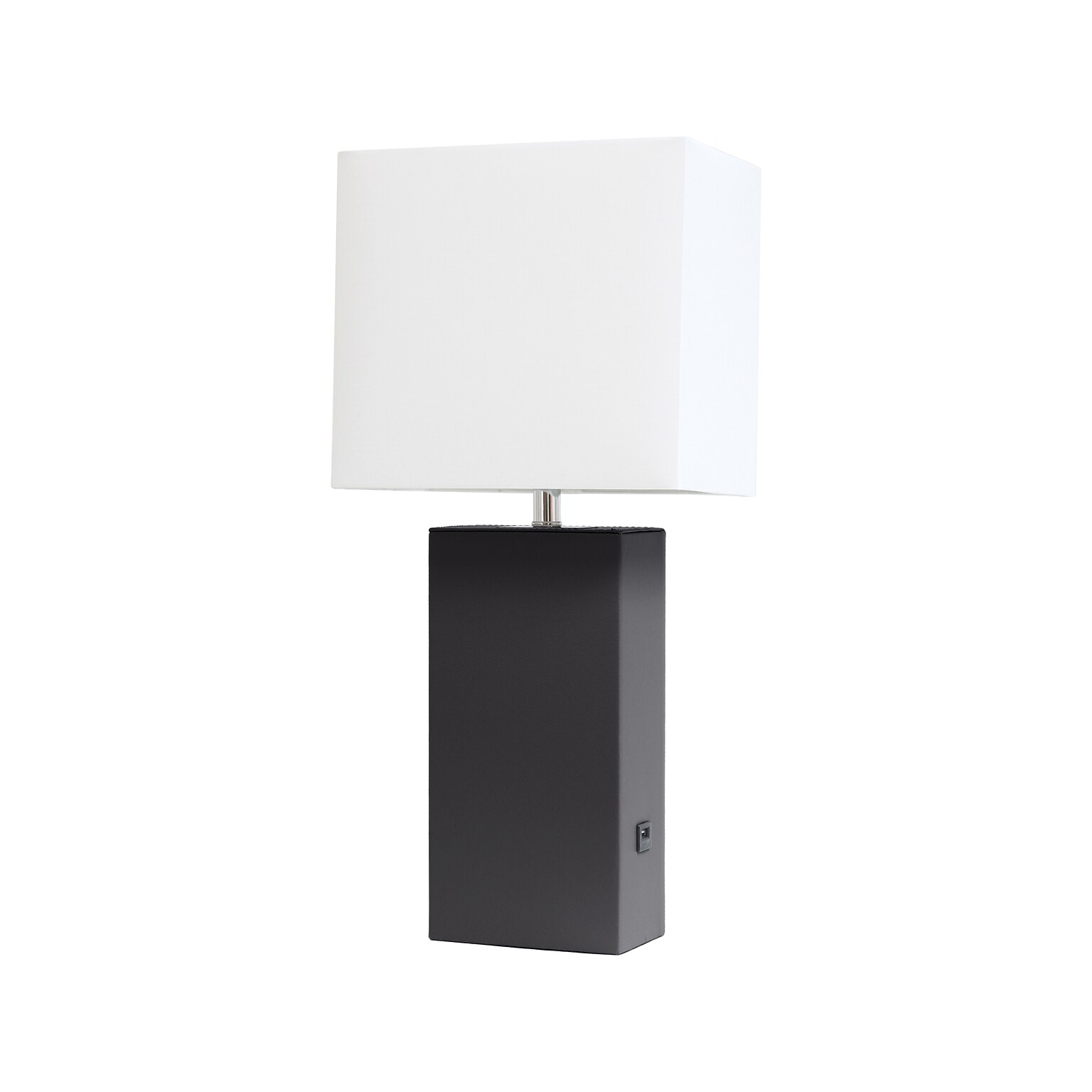 Lalia Home Lexington Table Lamp, Black Faux Leather (LHT-3012-BK)