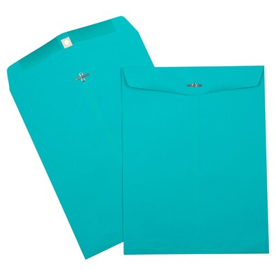 JAM Paper Clasp Catalog Envelope 10" x 13", Sea Blue, 50/Pack (900766073I)