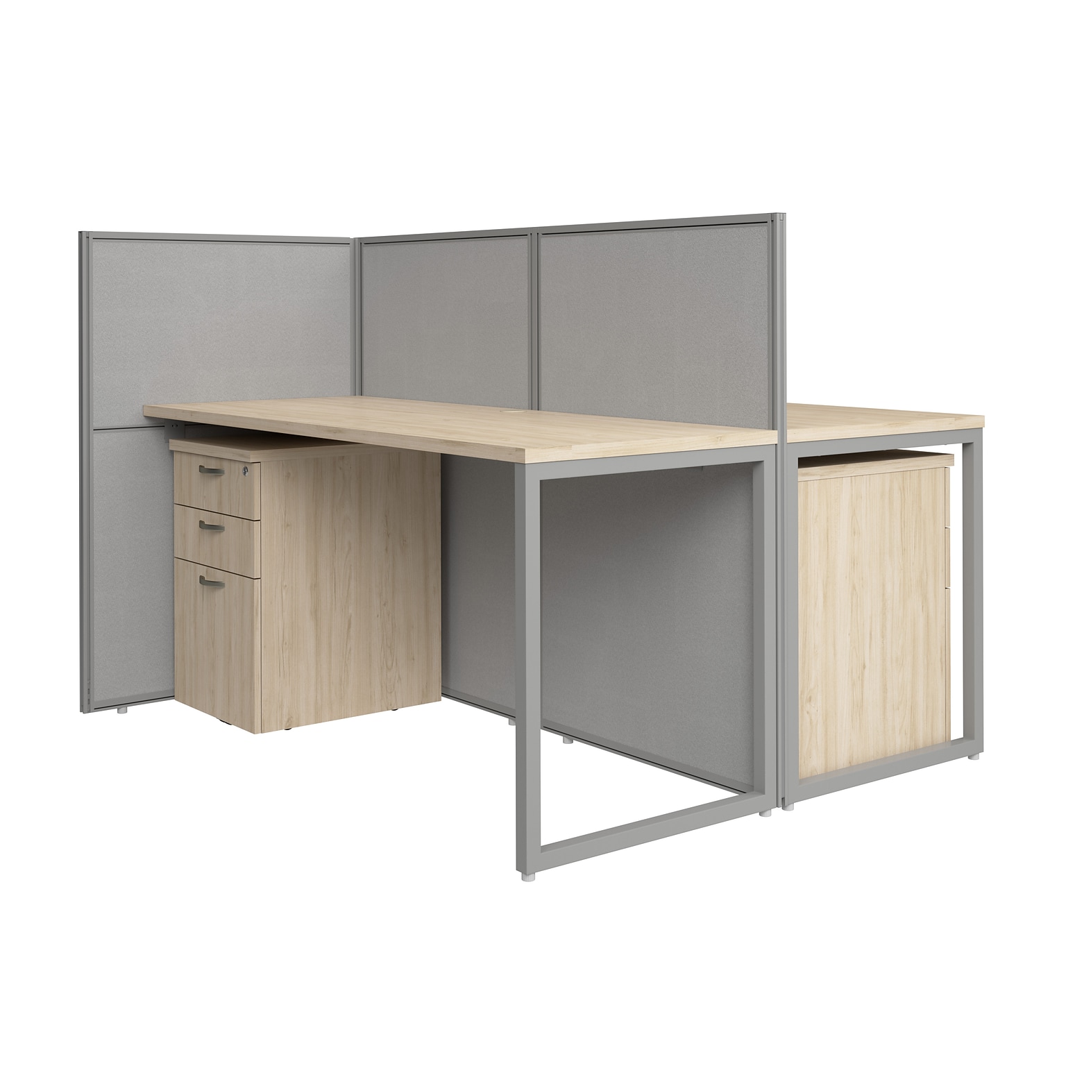 Bush Business Furniture Easy Office 45H x 60W 2 Person Back to Back Cubicle Panel Workstation, Natural Elm (EOD460SNE-03K)
