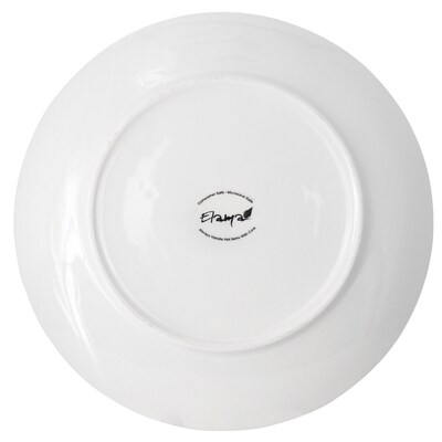 Elama Porcelain Dinner Plate Set, White, 12 Piece (935121727M)