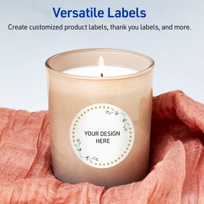 Avery Laser/Inkjet Circle Multipurpose Labels, 3" Dia., White, 60/Pack (S00-DN4)