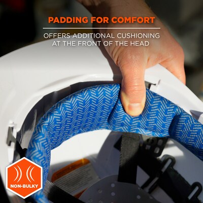 Chill-Its 6611 Hard Hat Cooling Sweatband Pad, Microfiber, Blue, 3/Pack (12447)