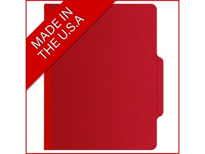 Medical Arts Press Pressboard Classification Folder, 1 Divider, 2" Expansion, Letter Size, Deep Red, 10/Box (DV-T42-14-3DRD)