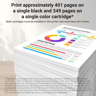 Canon PG-210XL/CL-211XL Black/Tri-Color Standard Yield Ink Cartridge, Bundle, 2/Pack