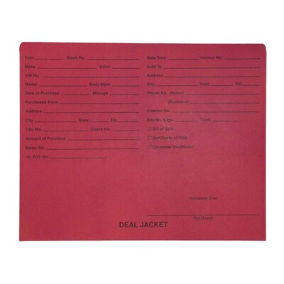 BSP Automotive Dealer Printed Jacket, Letter Size, Red 100/Box (S-09432-RED)