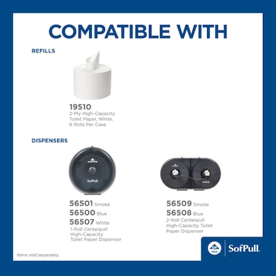 SofPull Georgia-Pacific High-Capacity Center Pull Bathroom Dispenser, Translucent Smoke (56501)