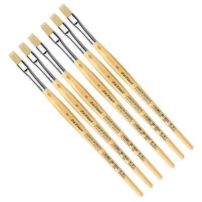 da Vinci JUNIOR BORSTE Tempera Synthetic Student Flat Brush, 6 Brushes/Pack (DVXVA3298-6)