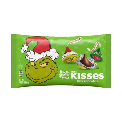 GIFT OF THE DAY: Hersheys Kisses Grinch Candy Bag, 9.5 oz (HEC95135)