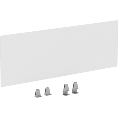 Lorell Relevance Acrylic Clamp Mount Desktop Privacy Panel, 15.7"H x 49.2"W, Clear (LLR16220)