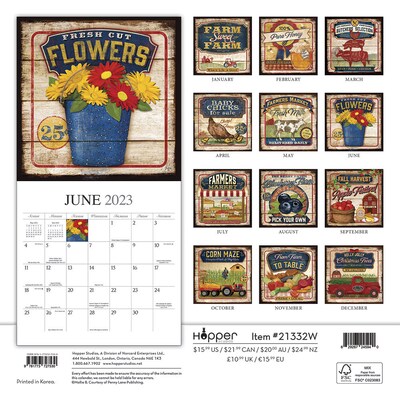 2023 Hopper Studios Farmers Market 12 x 24 Monthly Wall Calendar, (9781773727530)