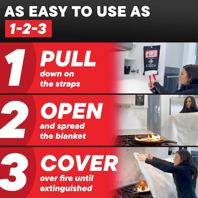 America Class AB Fire Blanket, 3/Pack (AFB3)