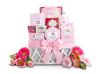 Alder Creek Roses for Relaxation Spa Gift Basket, Pink (FG04413)