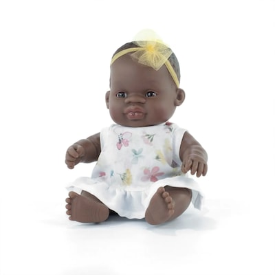 Miniland My Friends & Me Vinyl African Girl Baby Doll, 8.25, Multicolored (MLE33003)