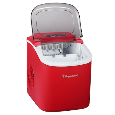 Magic Chef Portable Countertop Ice Maker, 27 Lbs. per Day, Red (MCIM27R)