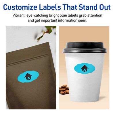 Avery Scalloped Decorative Edge Multipurpose Labels, 1-1/8" x 2-1/4", Bright Blue, 1680/Box (94061)