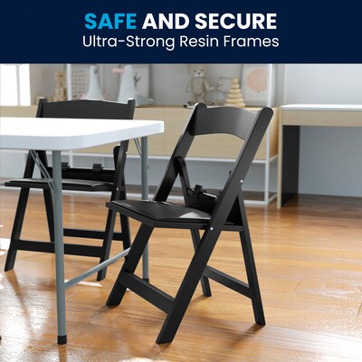 Flash Furniture HERCULES Resin Kids Folding Chairs with Black Padded Seat, 10-Pieces (10LEL1KBK)