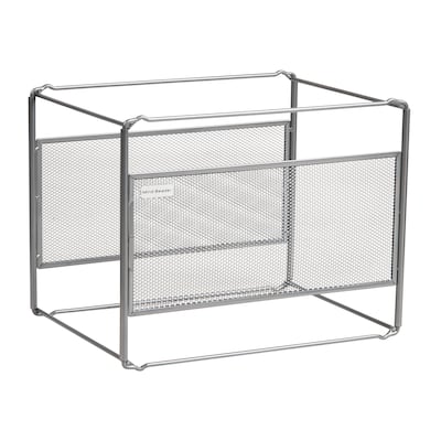 Mind Reader Hanging File Folder Organizer Metal, Silver (BOXFILE-SIL)