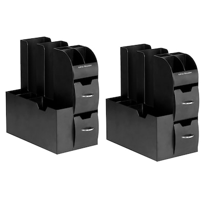 Mind Reader 11-Compartment Coffee Cup and Condiment Organizer, Black, 2/Pack (2CAD01-BLK)