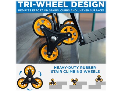 Mount-It! Stair Climber Hand Truck and Dolly, 264 lb. Capacity, Black/Yellow (MI-913)