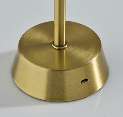 Adesso Bobby LED Cordless Indoor/Outdoor Table Lamp, 14"H, Antique Brass (3076-21)