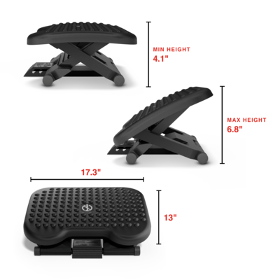 Staples Ergonomic Tilt Adjustable Footrest, Black (ST63336)
