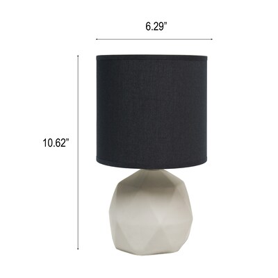 Creekwood Home Geometric Concrete 10.62" LED Table Lamp, Black (CWT-1011-BK)