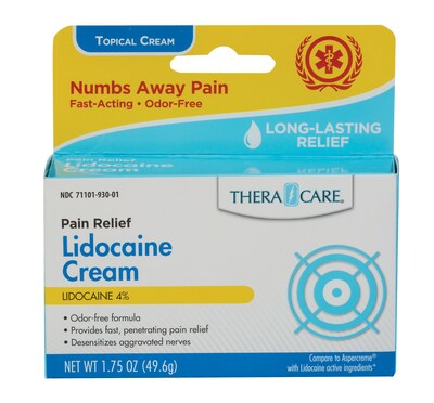 TheraCare Maximum Strength Lidocaine Cream Bottle, 1.75 oz. (19-930)