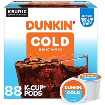 Dunkin Cold Iced Coffee Keurig® K-Cup® Pods, Medium Dark Roast, 88/Carton (5000369251CT)