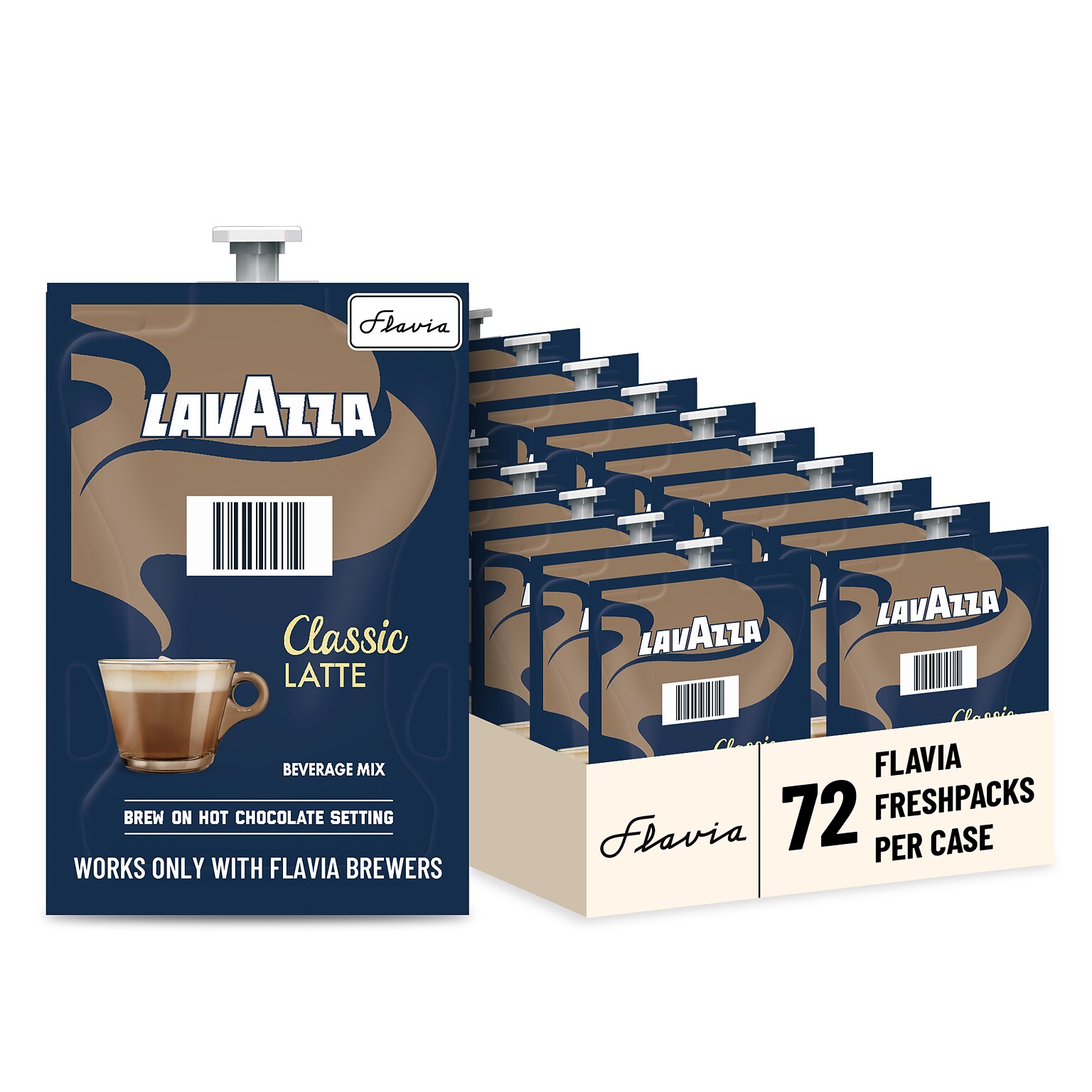 Lavazza Classic Latte Coffee Flavia Freshpacks, 72/Carton (48688)