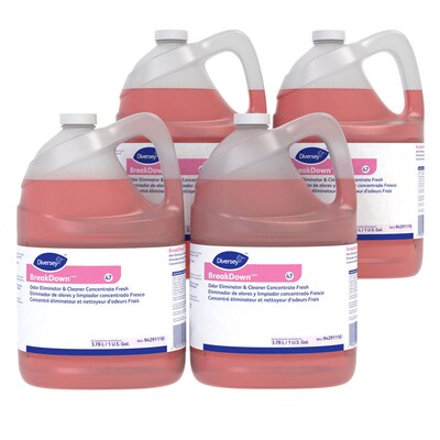 Diversey BreakDown Odor Eliminator Concentrate, Fresh, 1 Gallon, 4/Carton (94291110)