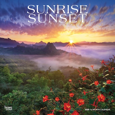 2025 BrownTrout Sunrise Sunset 12 x 12 Monthly  Wall Calendar (9781975475758)