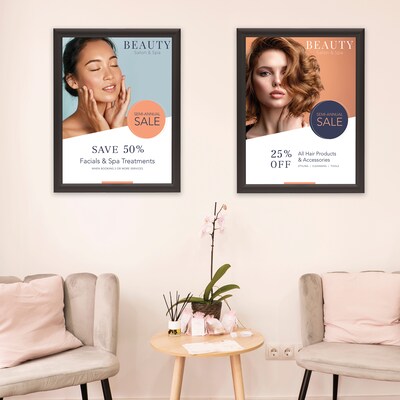 Excello Brands Metal Snap Frame, 18" x 24", Vertical/Horizontal, Wall Mounted, Black (SF-1824-BLK)