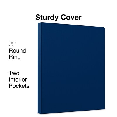 Staples 1/2 3-Ring Non-View Binder, Navy (ST26648-CC)