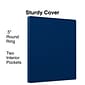 Staples 1/2" 3-Ring Non-View Binder, Navy (ST26648-CC)