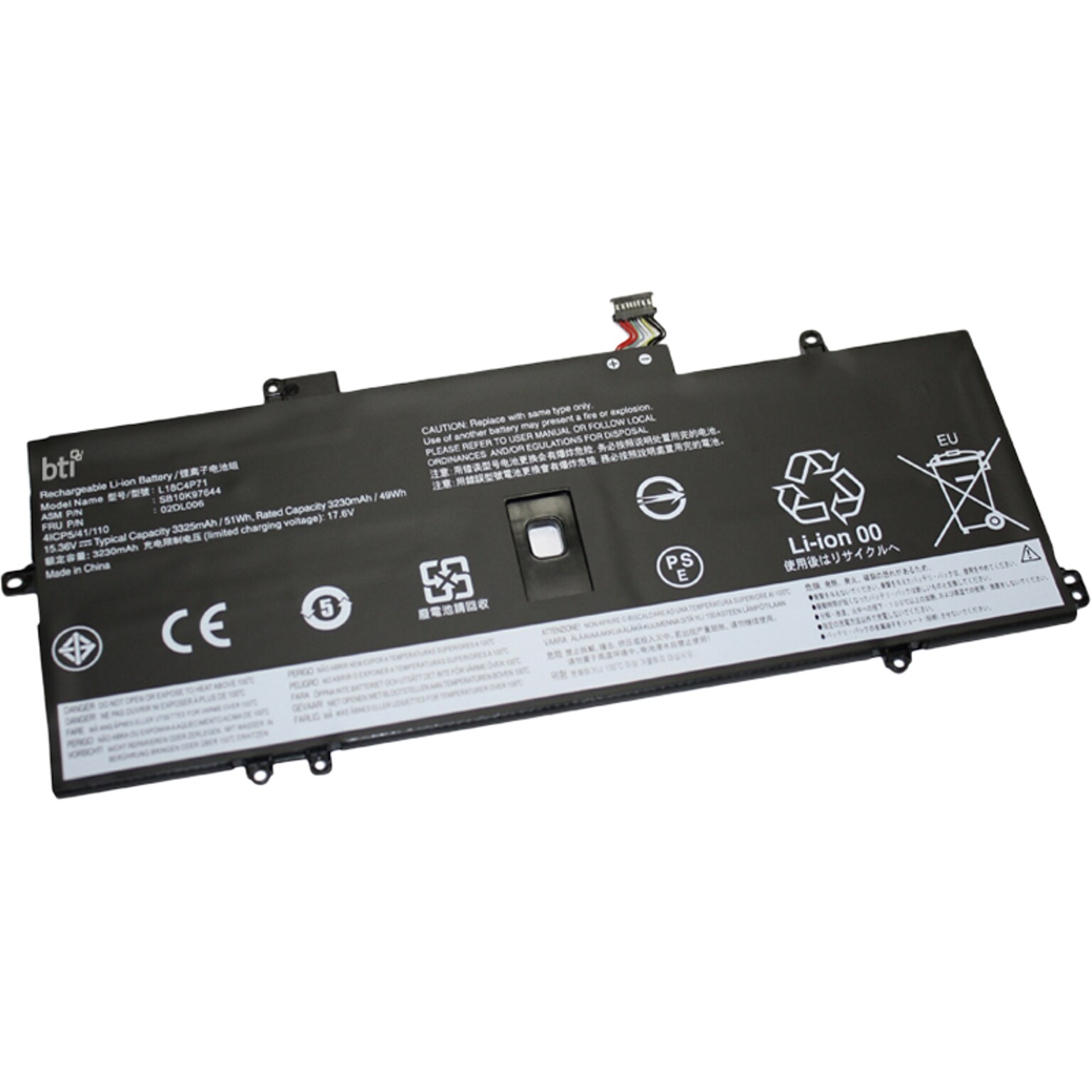 Battery Technology Li-Ion Replacement Battery for Lenovo Laptops, 3325mAh (L18M4P72-BTI)