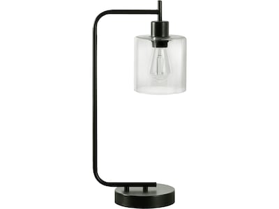 Monarch Specialties Inc. Incandescent Table Lamp, Matte Black/Clear (I 9637)