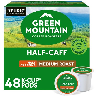 Green Mountain Half Caff Coffee Keurig  K-Cup Pods, Medium Roast, 48/Box (5000355611)