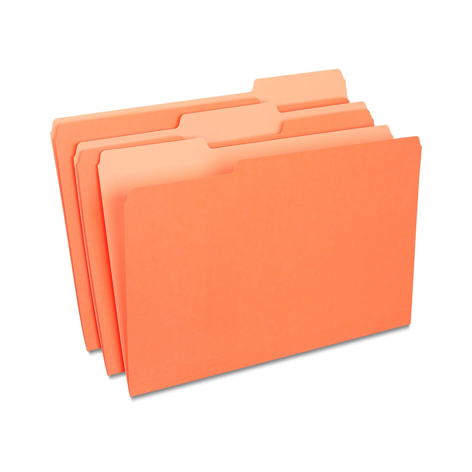 Quill Brand® File Folders, Assorted Tabs, 1/3-Cut, Legal, Orange, 100/Box (741013OE)