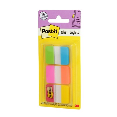 Post-it Tabs, 1" Wide, Assorted Colors, 36 Tabs/Pack (686-ALOPRYT)
